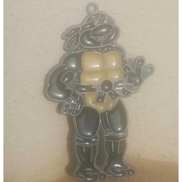 Vintage TMNT Teenage Mutant Ninja Turtles Glass Suncatcher Ornament - Picture 2 of 4